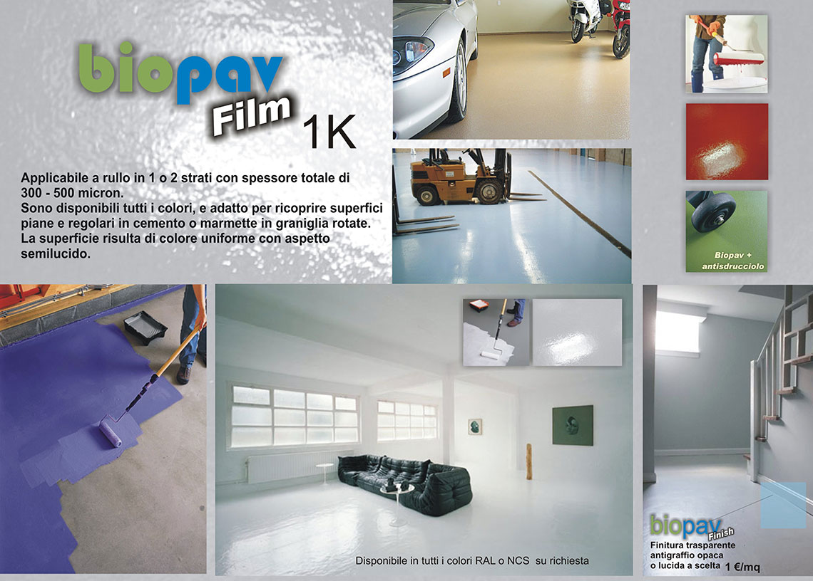 Pavimento in resina Biopav Film 1K